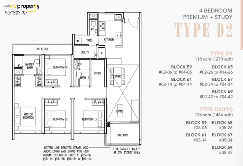 The Commodore Floor Plan Type D2 4BR Premium Study