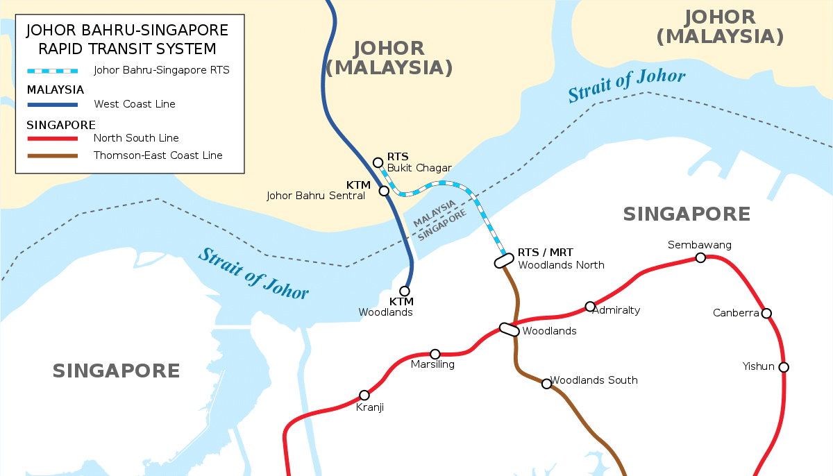 Singapore–Johor Bahru RTS Link map