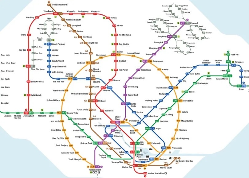 List Of Train lines In Singapore