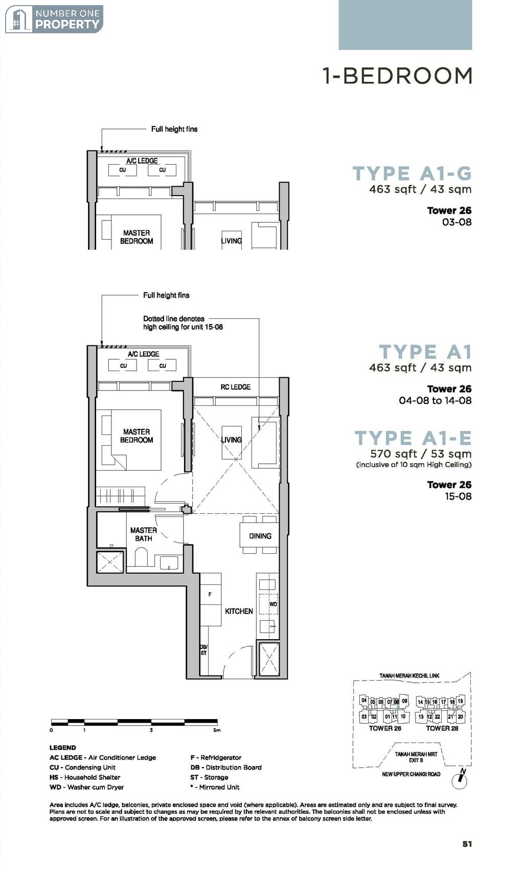 Sceneca Residence Floor Plan 1 Bedroom Type A1463sf
