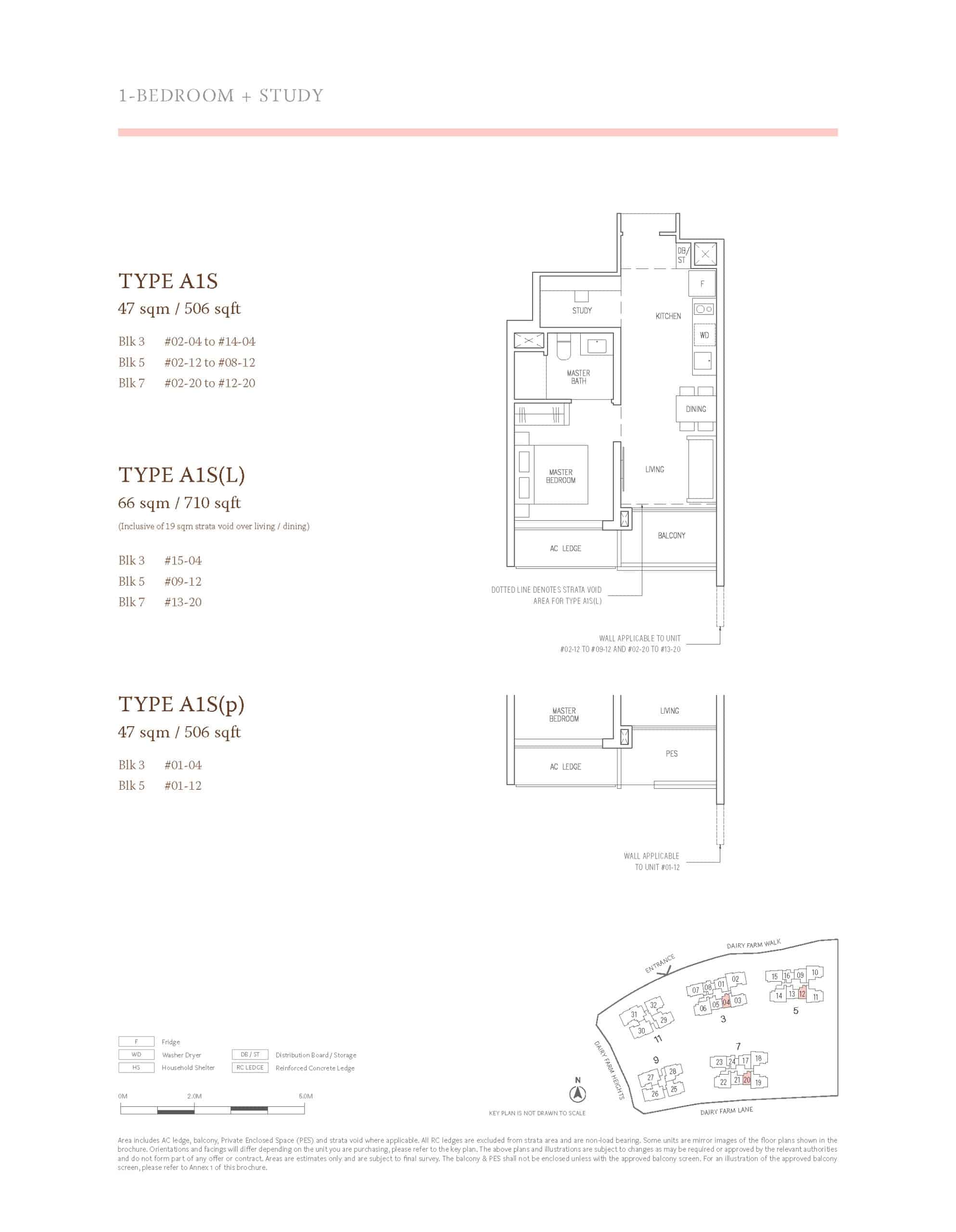 The Botany At Dairy Farm Floor Plan 1 bedroom A1S scaled 1