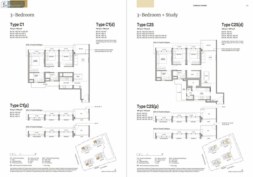 TEMBUSU GRAND Floorplan 3 Bedroom Study scaled 1