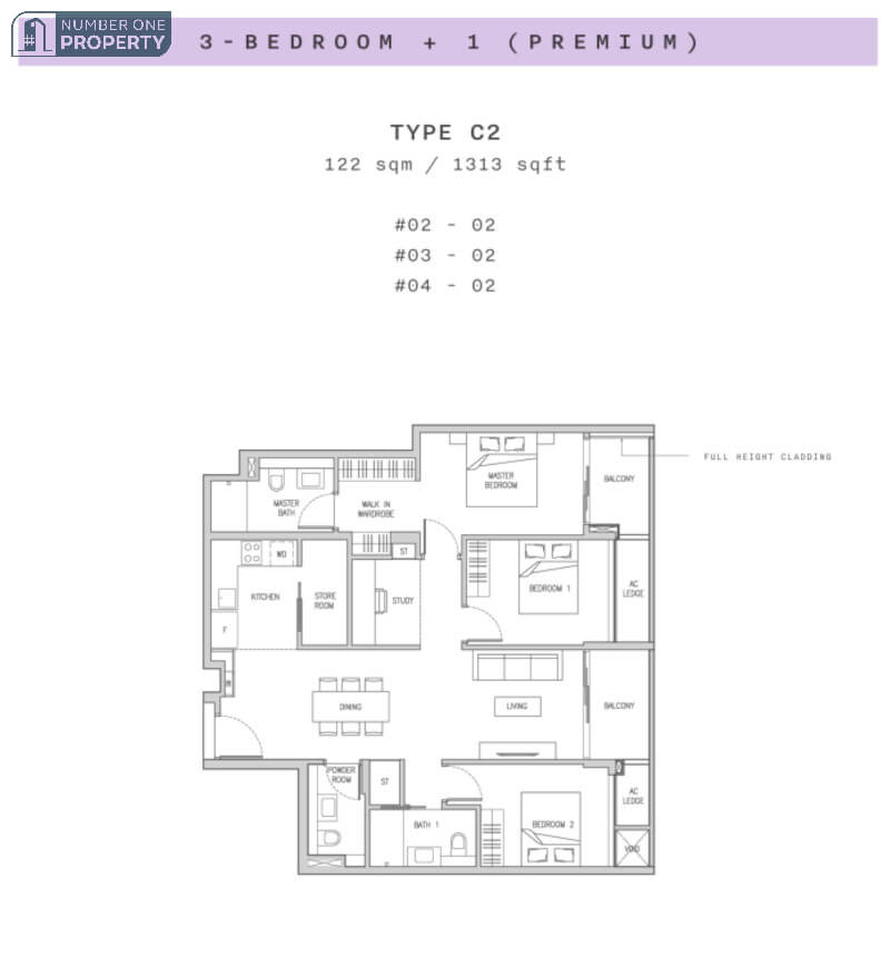 Claydence 3 Bedrooms Floor Plan