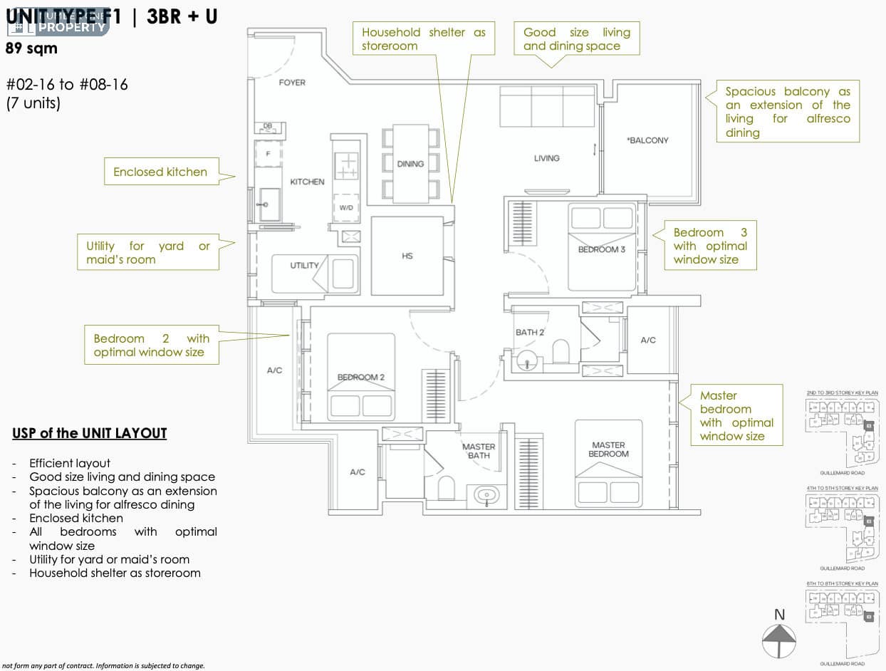 The-Mori-Condo-Floor-Plans-Type-F1-3-Bedroom-Utility