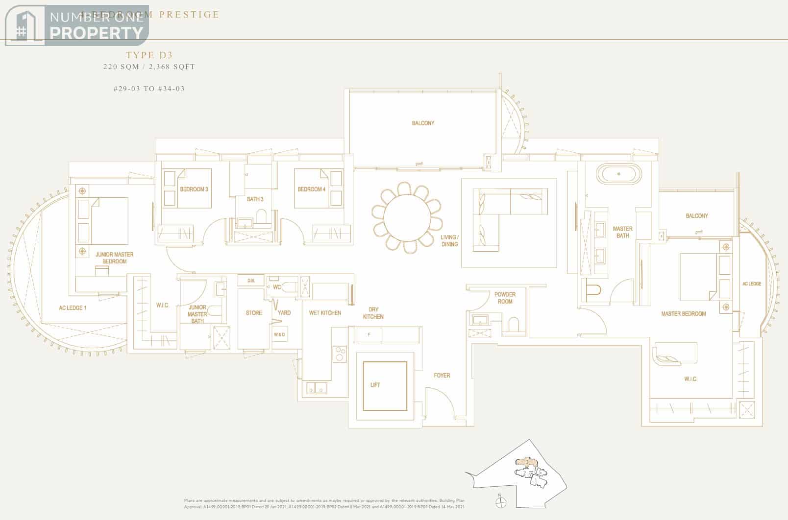 Klimt Cairnhill Condo Floor Plan 4BR Prestige Type D3