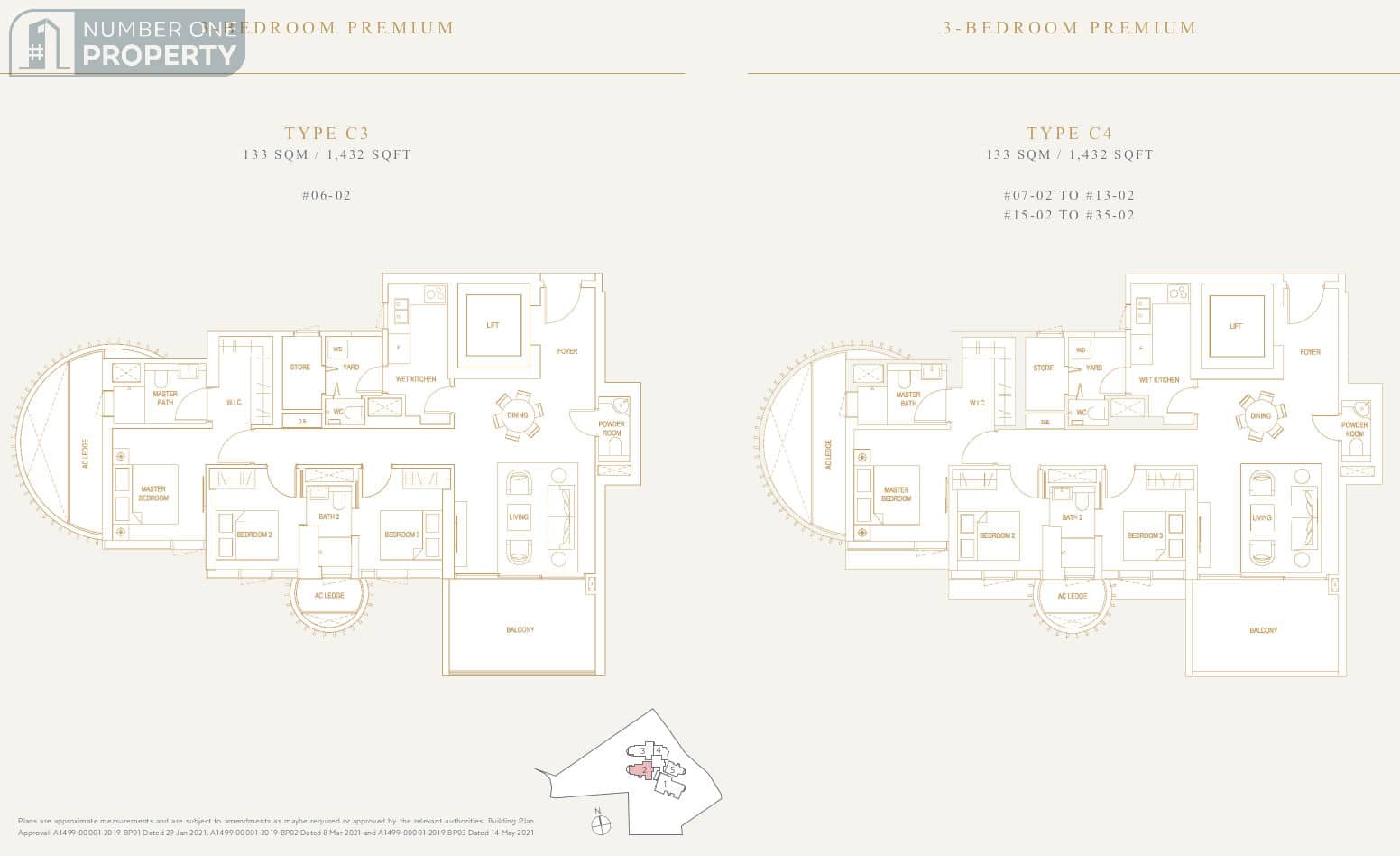 Klimt Cairnhill Floor Plans 3BR Premium type C3
