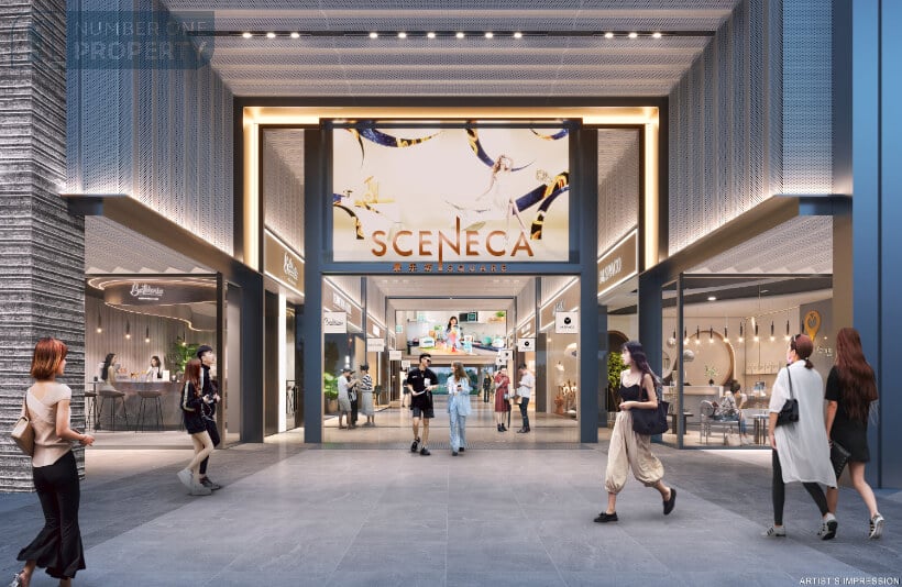 Sceneca Square Mall at Ground Level Linked to Tanah Merah MRT Station