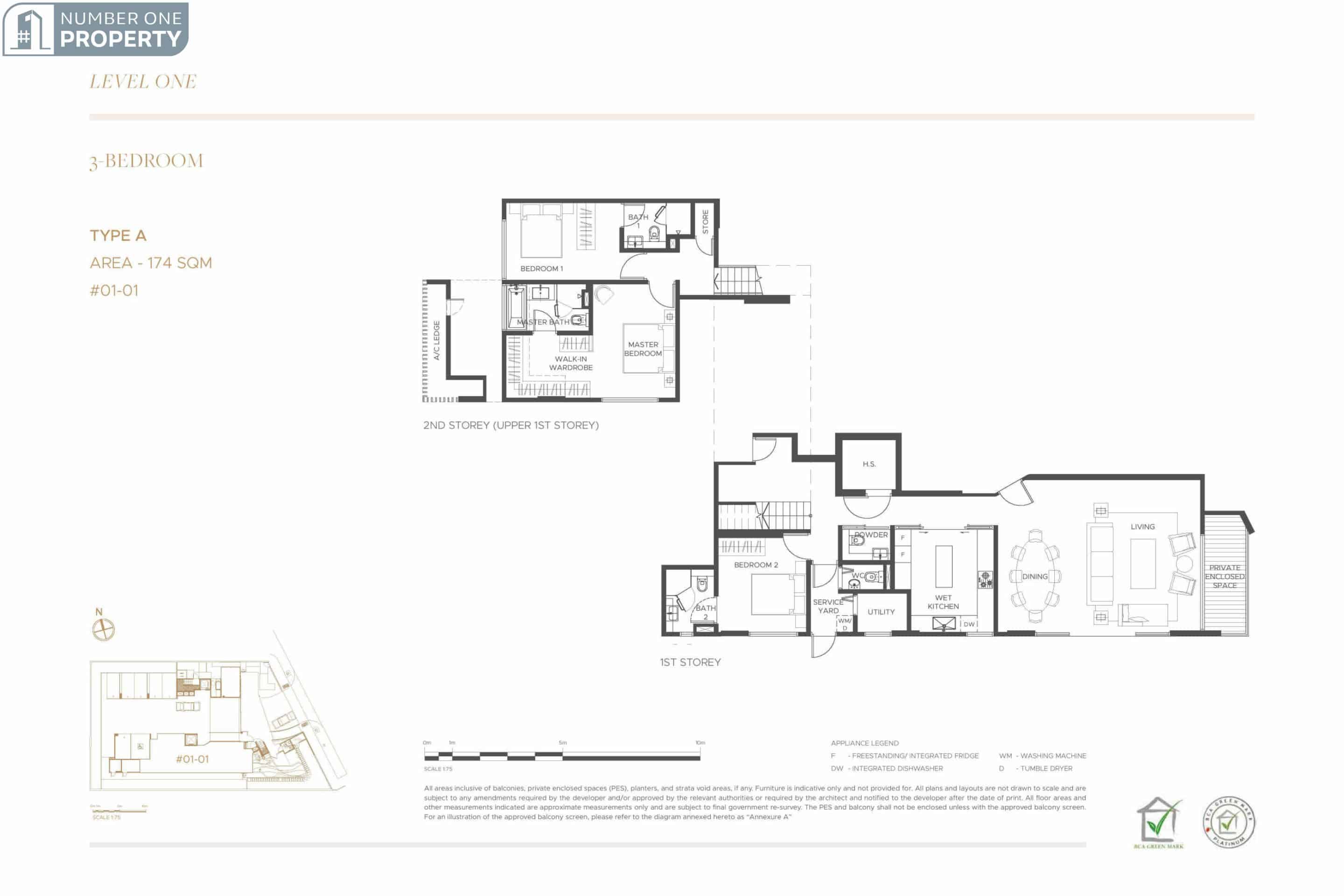 The Giverny Residences Floor Plan 3BR Type A scaled