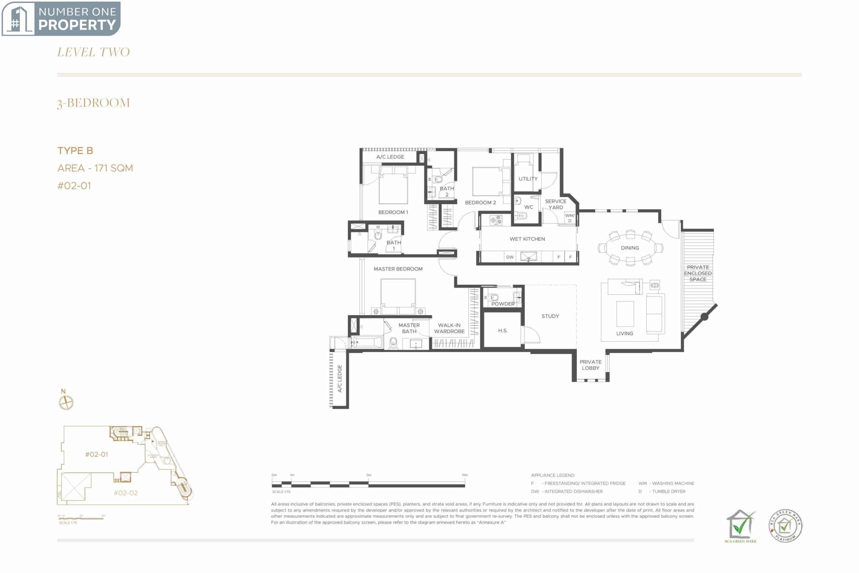 The Giverny Residences Floor Plan 3BR Type B scaled