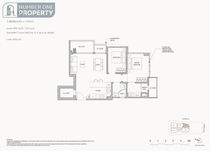 The Shorefront Floor Plan 2 BEDROOM UTILITY A2 b