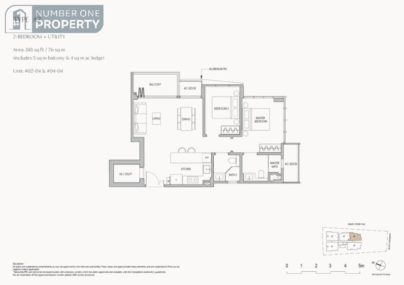 The Shorefront Floor Plan 2 BEDROOM UTILITY A2