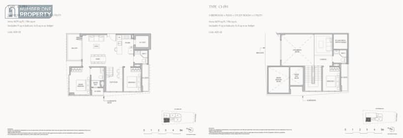 The Shorefront Floor Plan 3 BEDROOM FLEXI STUDY ROOM UTILITY C1 PH