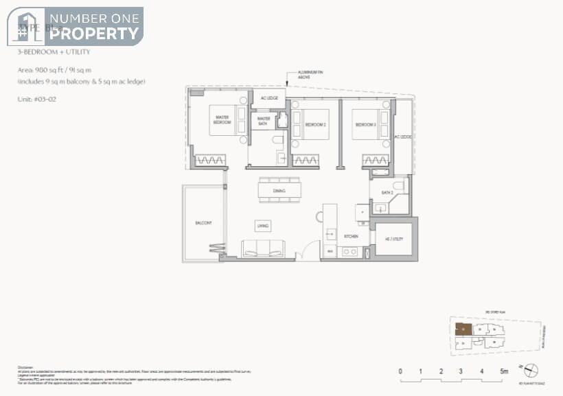 The Shorefront Floor Plan 3 BEDROOM UTILITY B1 a